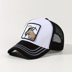 Goat Embroidery Patch Trucker Hat Mesh Breathable Unisex Golf Baseball Cap