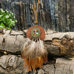 Boho Style Pendant Necklace Feather Tassel & Shell Pendant