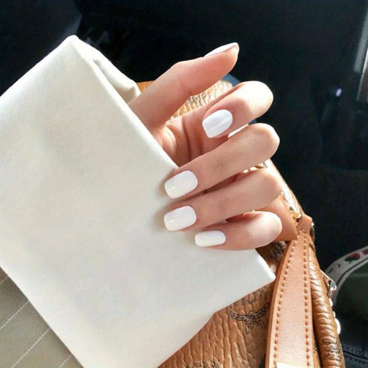 Glossy Square Press On Nails Full Coverage Artificial False Nails