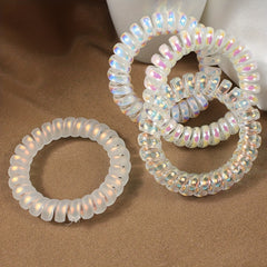 3pcs Transparent Spiral Hair Tie Y2K Hair Accessories Elastic Hair Rope