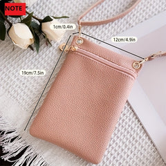 Lychee Pattern Zipper Shoulder Bag for Daily Essentials