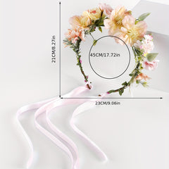Simulation Flower Leaf Wreath Bridal Headband Hair Accessories For Women Girls