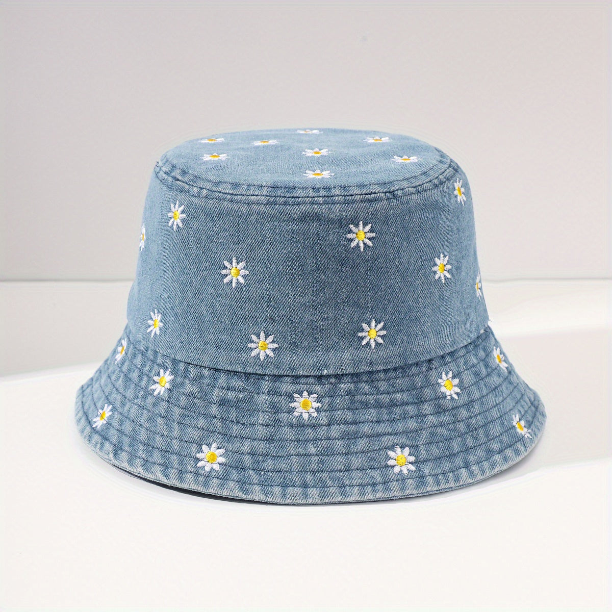Flower Embroidery Fisherman Hat Bucket for Outing