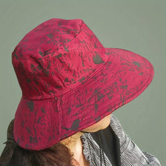 Tie Dye Print Sun Hat Solid Cotton Bucket Hat Casual Outdoor UV Protection Booni