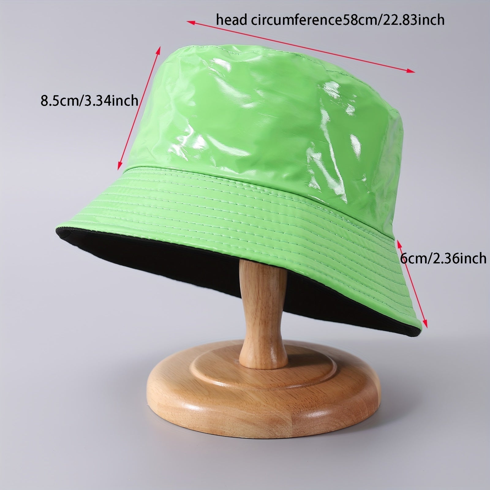 Candy PU Bucket Hat Waterproof Lightweight Fisherman Cap Sunscreen Basin Hat