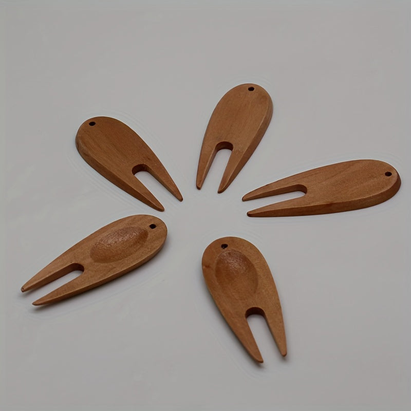 Wooden Golf Green Fork Ball Fork Bamboo Golf Repair Fork Golf Supplies