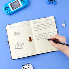 Luminous Hardcover A5 Journal Notebook Lockable Dotted Paper Gaming Controller B
