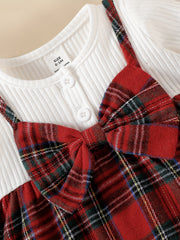 Baby Girls Plaid Dress and Headband Set