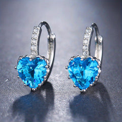 EMMAYA Golden Double Head Earrings CZ Rhinestone Jewelry