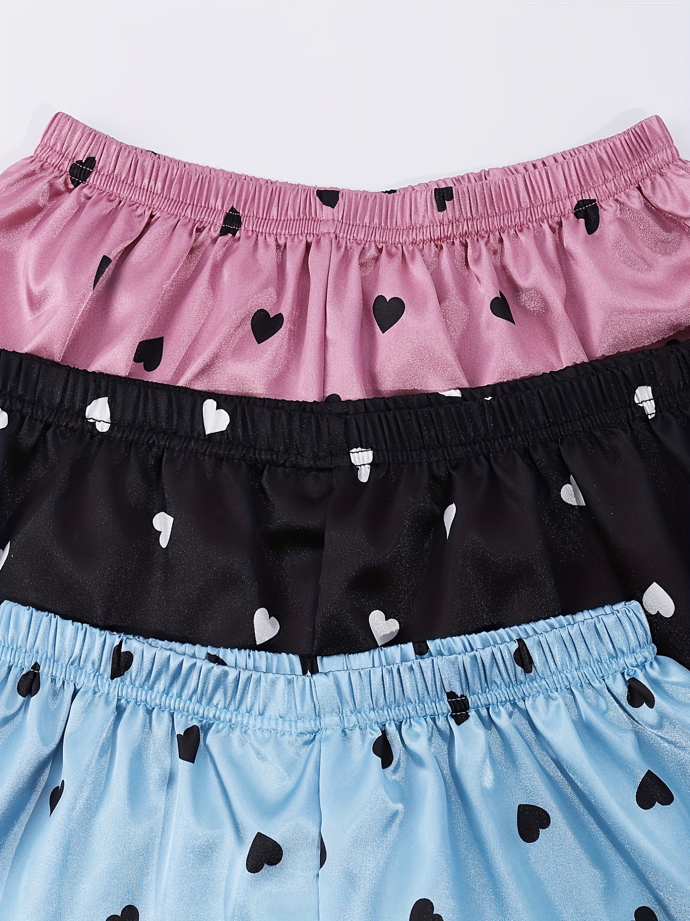 3 Pack Plus Size Pajama Bottoms Set Women's Plus Silk Lounge Shorts