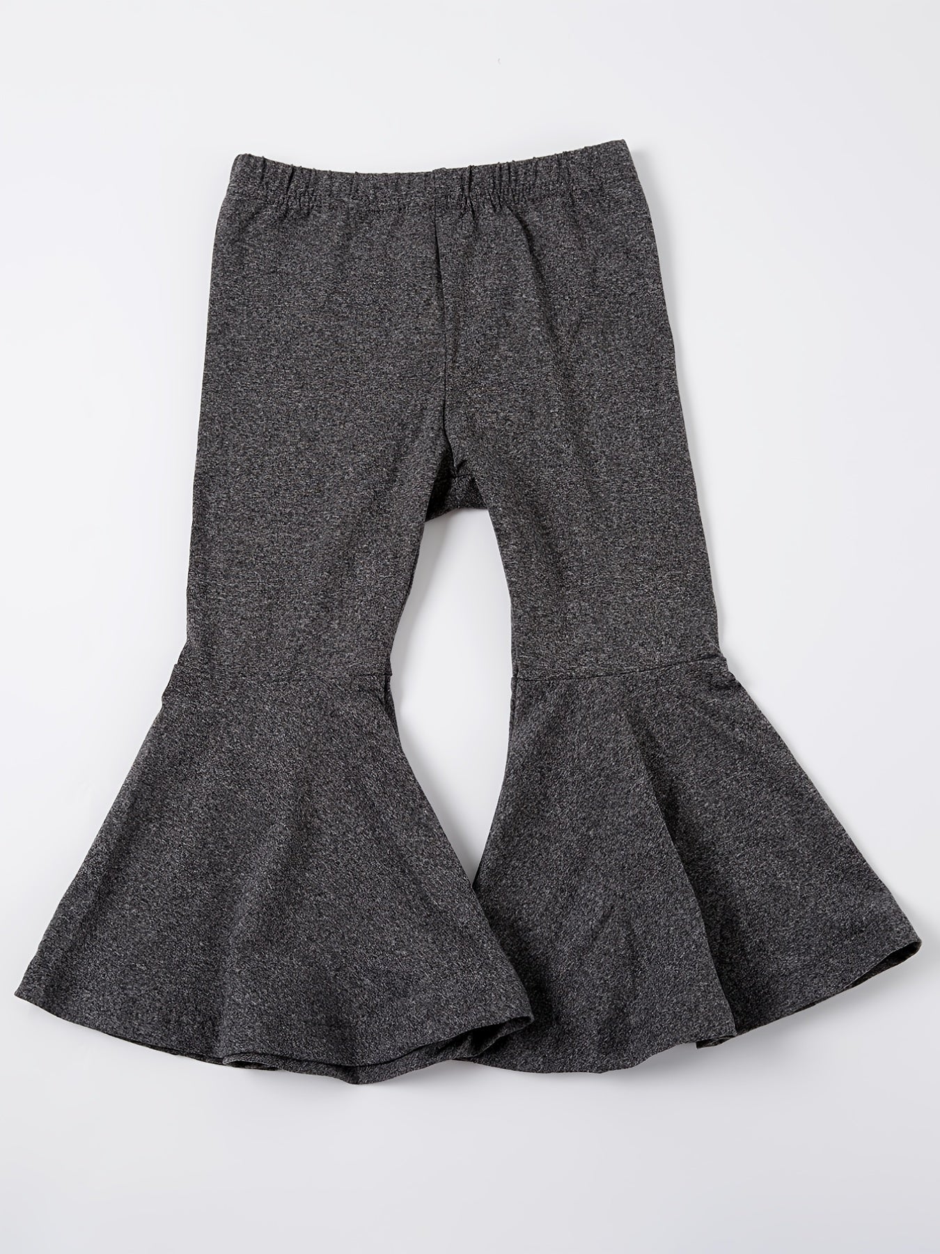 Girls Vintage Elastic Waist Flared Pants