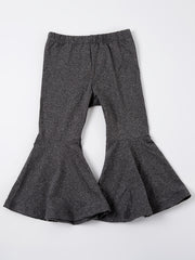 Girls Vintage Elastic Waist Flared Pants