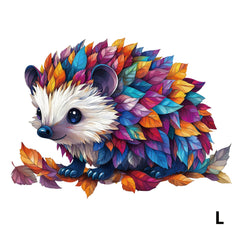 Colorful Hedgehog Wooden Puzzle Irregular Animal Shape Educational Toy
