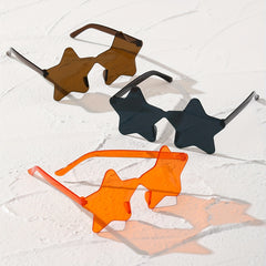 3 Pairs Star One piece Sunglasses For Women Men Candy Decorative Glasses