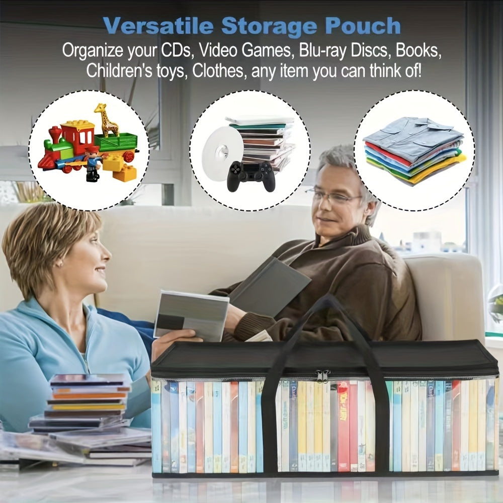 DVD Storage Bag Organizer Clear Plastic Holders Carrying Handles