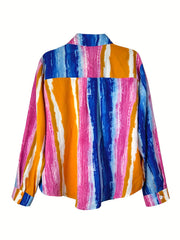  Tie Dye Button-Up Collar Top