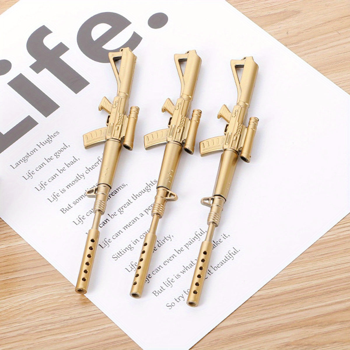 2pcs Machine Gun Shaped Ballpoint Pen Office Supplies