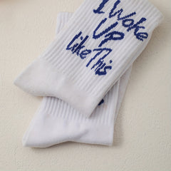Letter Print Socks Comfy Mid Tube Socks Women's Stockings