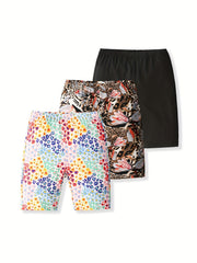 3 pack Toddler Leopard Print Slim Fit Shorts for Summer