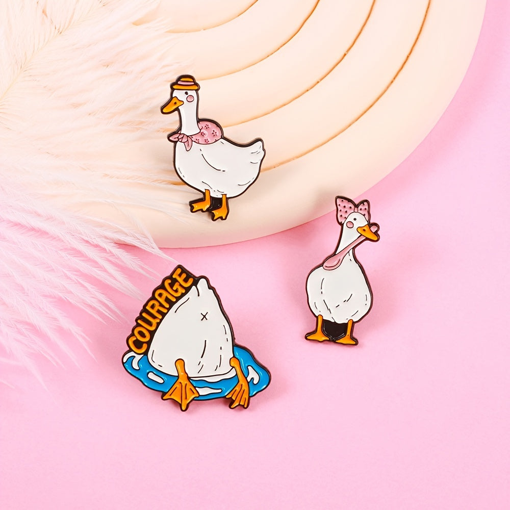 Courage Duck Brooch Pin Men Women Novelty Pins Bags Jackets Hats