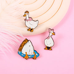 Courage Duck Brooch Pin Men Women Novelty Pins Bags Jackets Hats