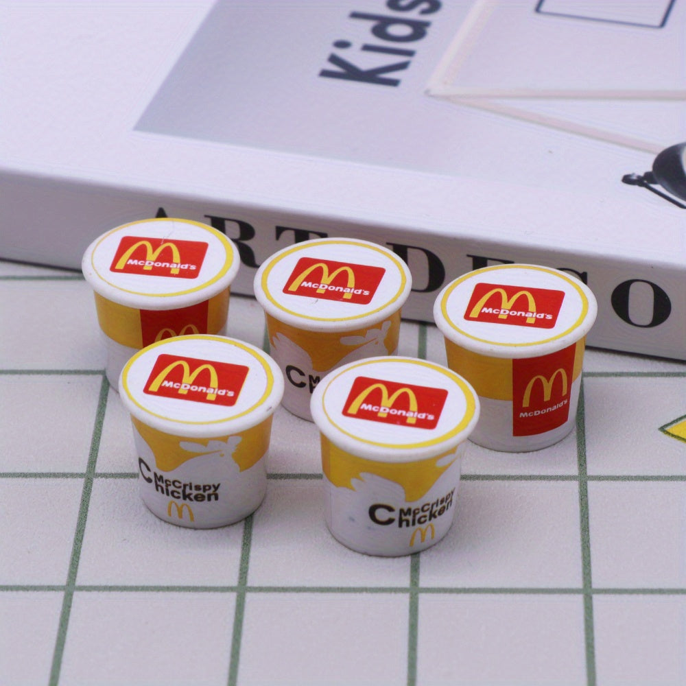 5pcs Set 1 12 Dollhouse Mini Fast Food Family Bucket Model Toys