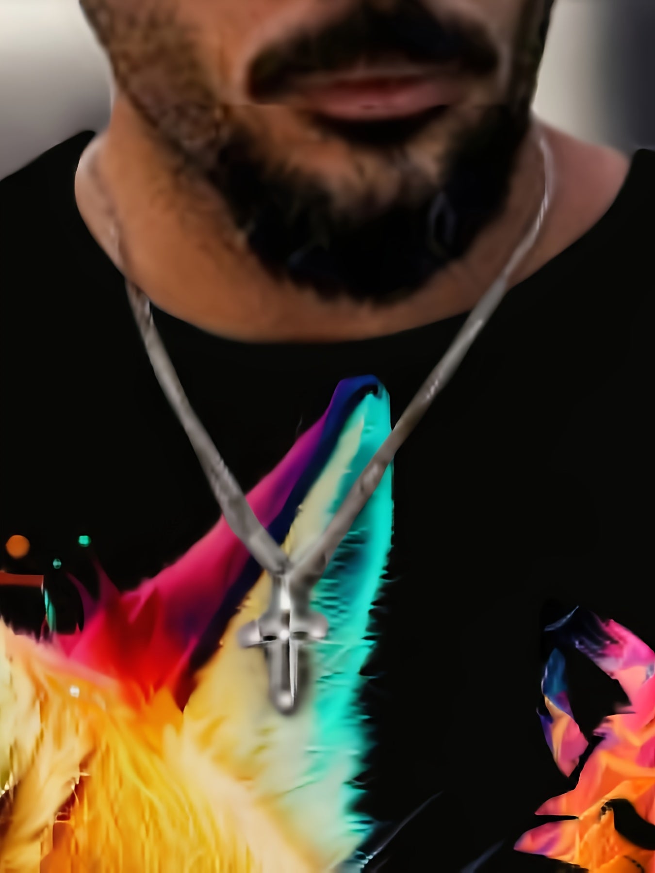 Fox 3D Digital Pattern Print Men's Graphic T shirt