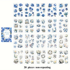 20pcs Simulation Pet & Plant Journal Stickers