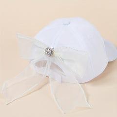 Big Ribbon Bowknot Baseball Cap Solid Y2K Dad Hats Adjustable