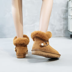 Women's Winter Snow Boots Slip On Ankle High Thermal Shoes