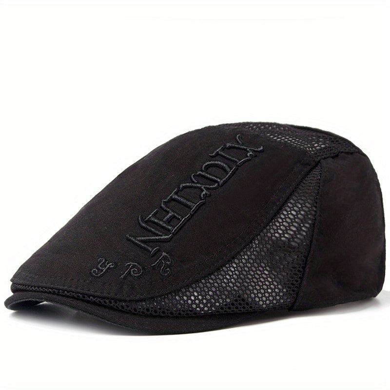 Men's Summer Beret Mesh Cap Sun Visor Flat Cap Adjustable Newsboy Cap