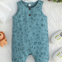 Baby Boys Animal Graphic Print Sleeveless Romper Jumpsuit Clothes
