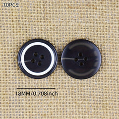 10PCS Resin Four Eye Paint Sticks Flower Buttons 610