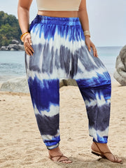 Tie Dye Print Plus Size Stretch Ruched Harlan Pants