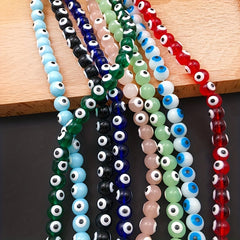 40pcs Glass Eye Beads Round Colorful Spacer Beads DIY Jewelry Making