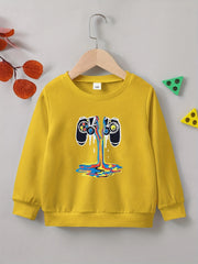 Broken Gamepad Print Boys Casual Pullover Sweatshirt