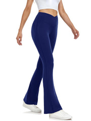 Solid Flare Leg Yoga Pants High Stretch Bell-bottom Leggings