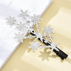 Vintage Crystal Star Hair Clip Barrette Rhinestone Headpieces