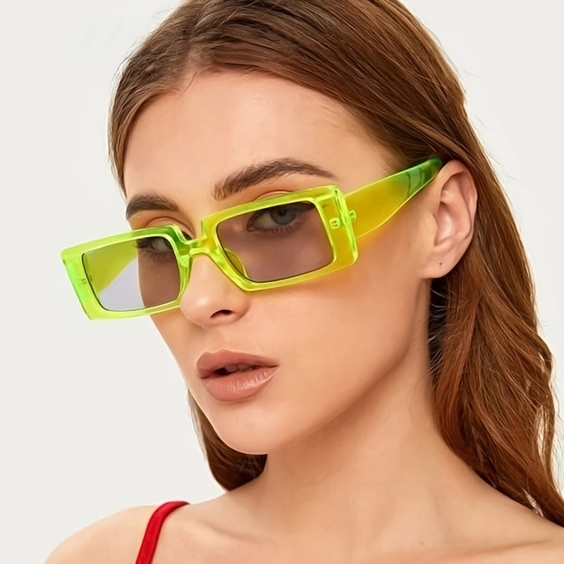 Y2K Vintage Rectangle Sunglasses Chunky Frame 90s Shades