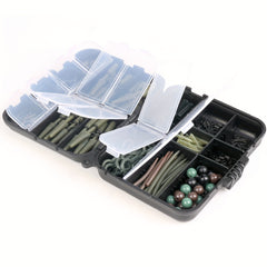 180pcs Carp Fishing Accessories Set w/ Storage Box Plastic Gear Supplies