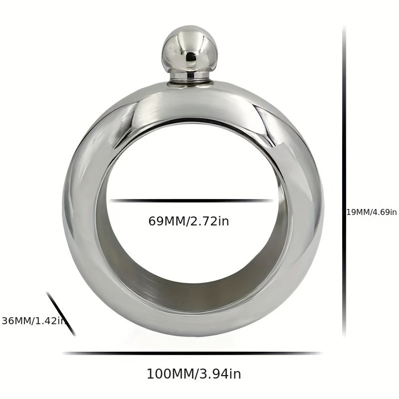 304 Stainless Steel Flask Funnel Cup Set + Round Bracelet Wrist Jewelry