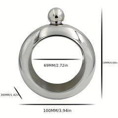 304 Stainless Steel Flask Funnel Cup Set + Round Bracelet Wrist Jewelry