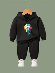 Colorful Lip Pattern Hooded Sweatshirt Girls Hoodies & Sweatpants