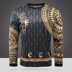Men's Geometric Pattern Shirt Long Sleeve Top