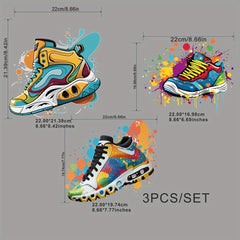 3pcs Set Shoes HTV Vinyl Iron-On Transfer Decals