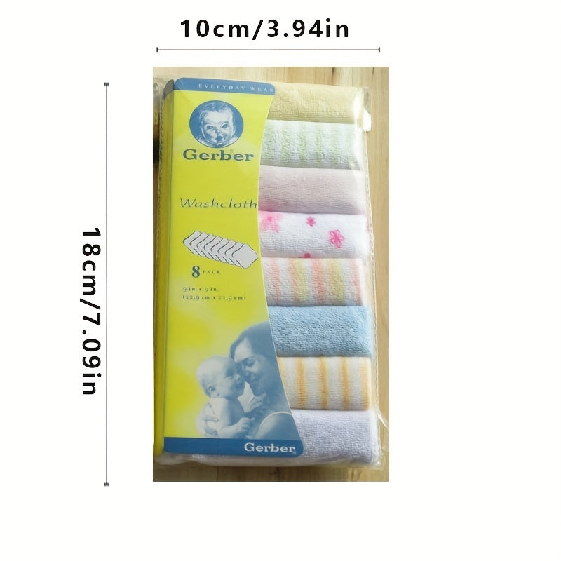 Infant Square Towel Bib Handkerchief Baby Washcloth Eight Bath Towels