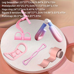 5pcs Yoga Fitness Set: Stretch Rope, Slimming Clamp, Yoga Ring, Resistance Rope
