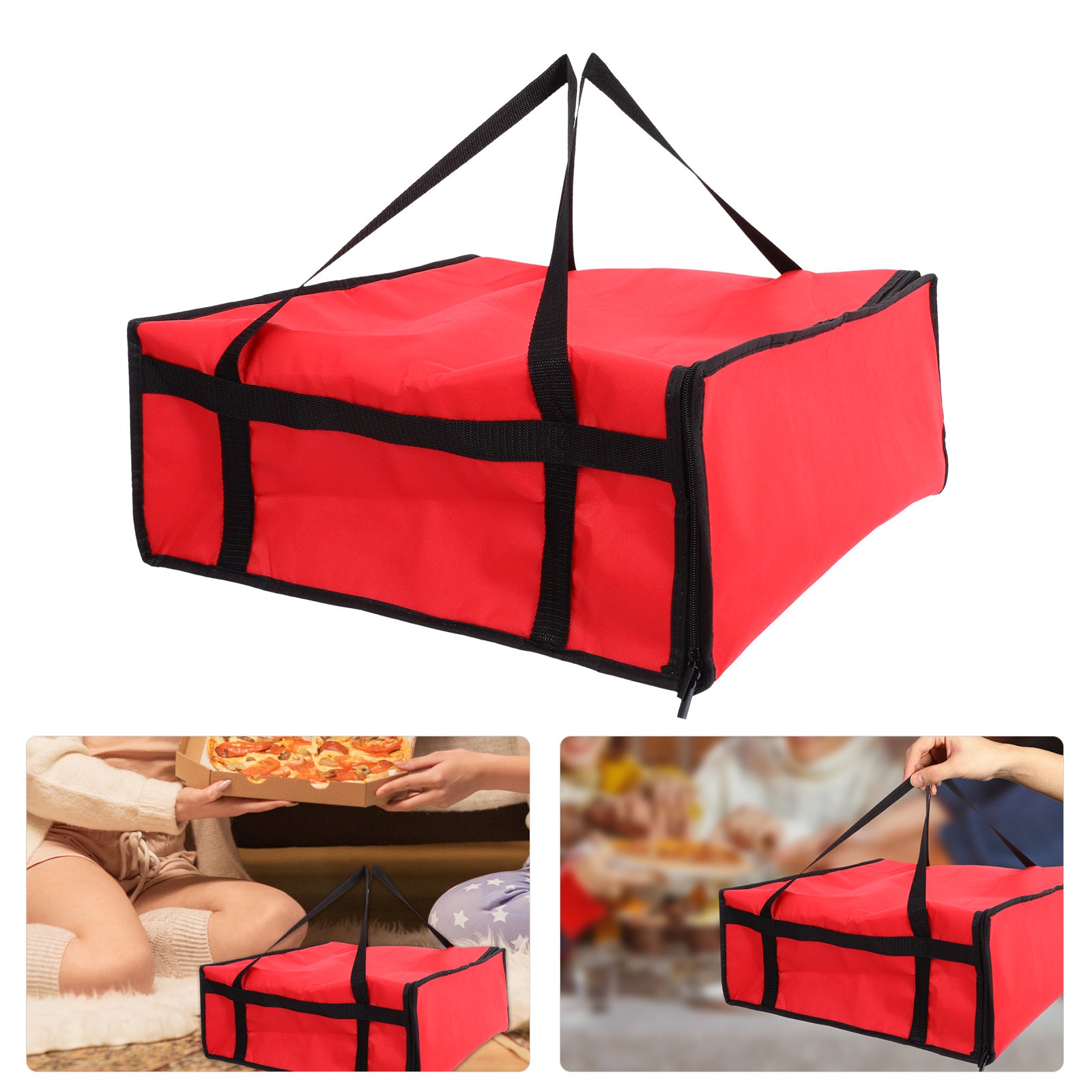 Large Insulated Cooler Bag for Pizza Waterproof Non Woven Fabric Tote