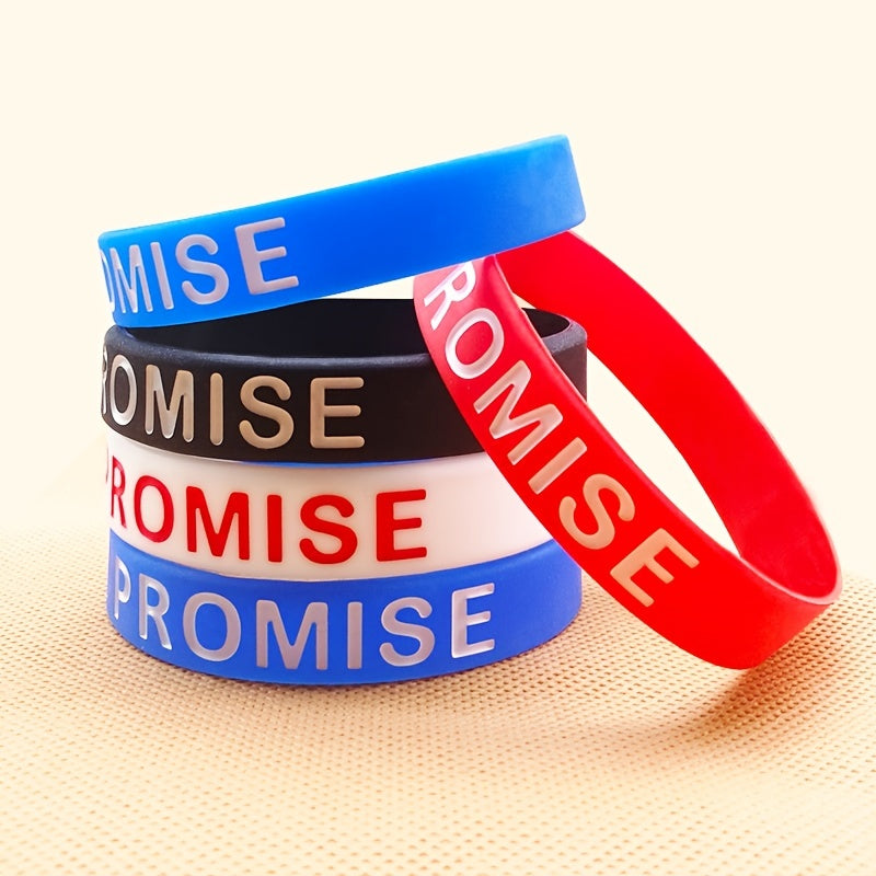 Letter Graphic Silicone Bracelets for Basketball Fans