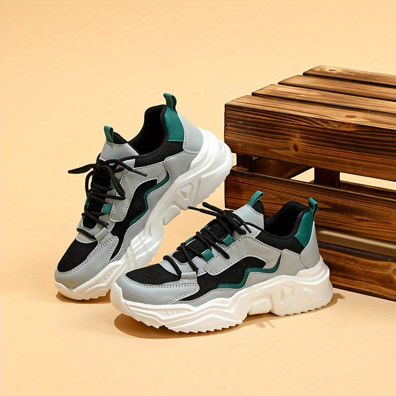 Women's Mesh Platform Sneakers Lace Up Casual Outdoor Shoes